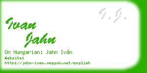 ivan jahn business card